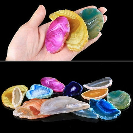 Natural Agate pendant Polished Crystal Slice Pendant Reiki Stone Healing Gift 1x